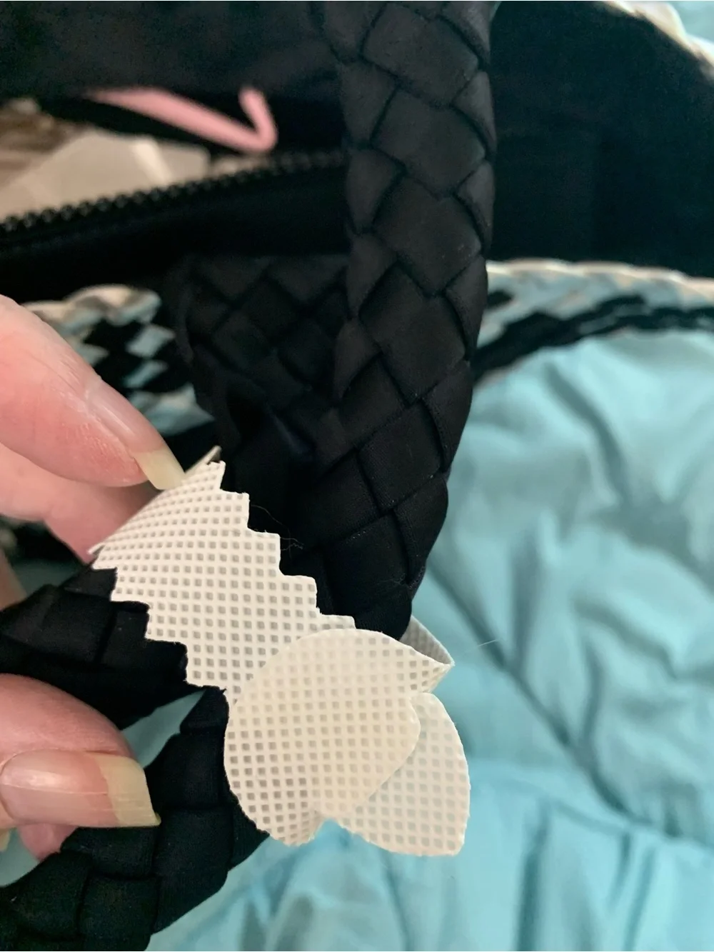 Wildfox Black and Silver Woven Bag